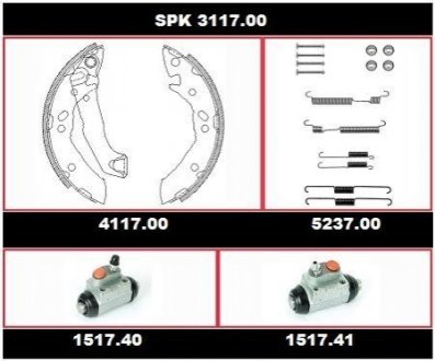 Комплект тормозов, барабанный тормозной механизм SPK311700