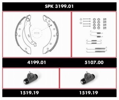 Комплект тормозов, барабанный тормозной механизм SPK319901