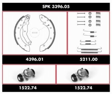 Комплект тормозов, барабанный тормозной механизм SPK339605
