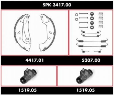 Комплект тормозов, барабанный тормозной механизм SPK341700