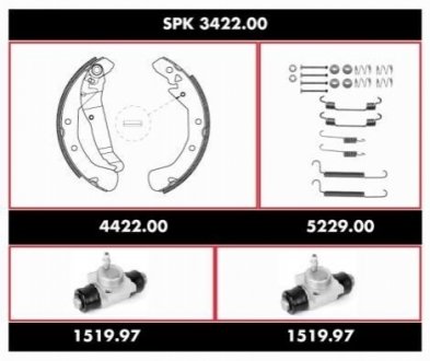 Комплект тормозов, барабанный тормозной механизм SPK342200