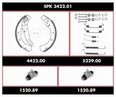 Комплект тормозов, барабанный тормозной механизм SPK342201