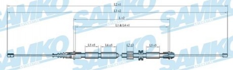 Трос ручного гальма.r. MONDEO III 1720/1515 Samko C0263B (фото 1)