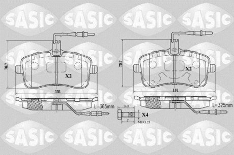 Тормозные колодки передние Peugeot 407 SASIC 6210019 (фото 1)