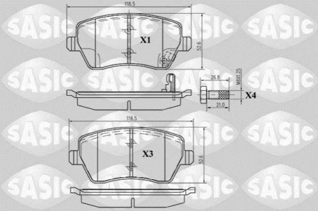 Тормозные колодки передние Renault Clio III, Clio IV, Megane IV SASIC 6214011 (фото 1)