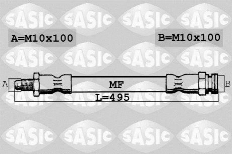 Шланг тормозной передний SASIC 6600016 (фото 1)