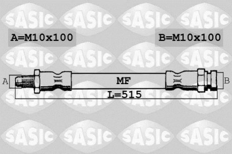 Шланг торм. передний SASIC 6600055 (фото 1)