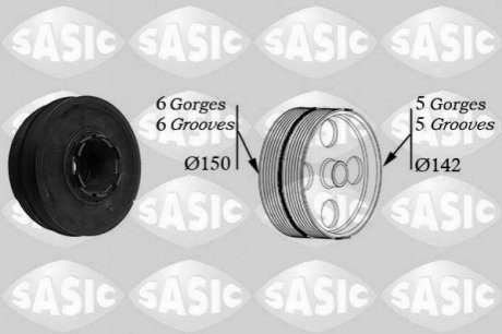 Ремінний шків колінвалу SASIC 9001810 (фото 1)