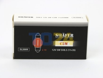 Лампа C5W 12V 5W SV 8,5 (11x35mm) SHAFER SL2009 (фото 1)