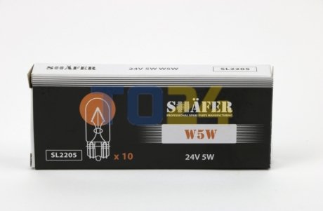 Лампа накаливания 24V 5W W5W SHAFER SL2205 (фото 1)