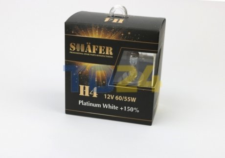 Лампа галогенова H4 12V60/55W Platinum White +150% (комплект, картонний бокс 2шт) SHAFER SL3004P (фото 1)