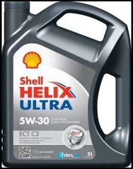 Олива моторна cинтетична Shell "Ultra ECT C3 5w30", 5л 550042845