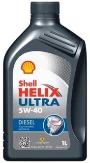 Олива двигуна 1L Shell Helix Ultra Diesel 5W-40 (API CF ACEA A3/B3/B4 BMW LL-01MB 229.5/226.5 VW 505 00 RN0710 FIAT 955535-Z2) 550046644