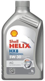 Олива двигуна 1L Shell Helix HX8 Pro AG 5W30 1L (API SP ILSAC GF 6-A ACEA A5/B5 GM dexos1-Gen2 FCA MS-13340 Ford WSS M2C946-B1) 550054287