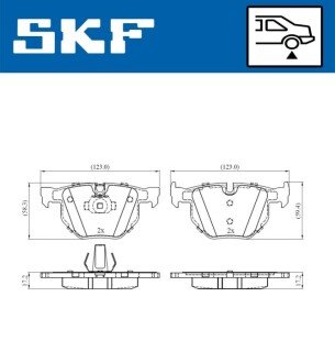 Колодки гальмівні (задні) BMW X5 (E70) 06-13/(F15/F85) 13-18/X6 (E71/E72) 08-14/(F16/F86) 14-19 VKBP90240