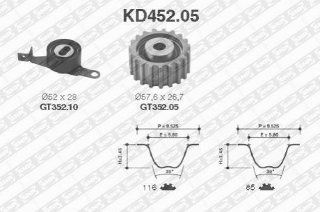 Комплект ГРМ (ремень + ролик) KD452.05