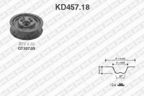 Комплект ГРМ (ремень + ролик) KD457.18