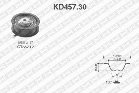 Роликовий модуль натягувача ременя (ролик, ремінь) KD457.30
