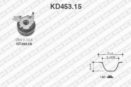 Комплект ланцюга ГРМ KD453.15