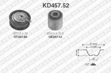 Роликовий модуль натягувача ременя (ролик, ремінь) KD457.52