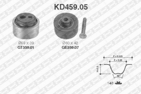 Ремінь ГРМ (набір) SNR NTN KD45905 (фото 1)