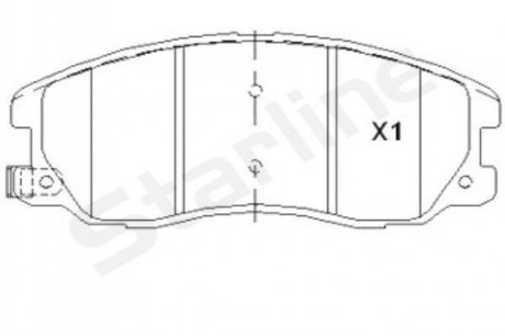 Дисковые тормозные колодки (передние) STARLINE BD S852P (фото 1)
