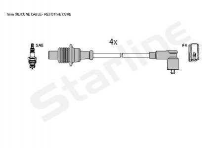 Комплект кабелiв запалювання Starline ZK 4884