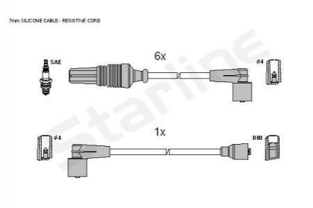 Комплект кабелiв запалювання Starline ZK 8084