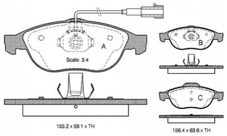 Дисковые тормозные колодки (передние) STARLINE BD S303 (фото 1)