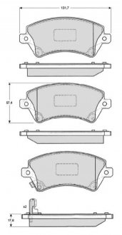 Дисковые тормозные колодки (передние) STARLINE BD S838P (фото 1)