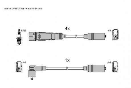 Комплект кабелiв запалювання STARLINE ZK 0312 (фото 1)