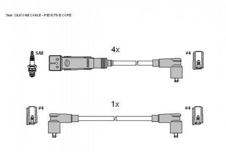 Комплект кабелiв запалювання STARLINE ZK 0332 (фото 1)