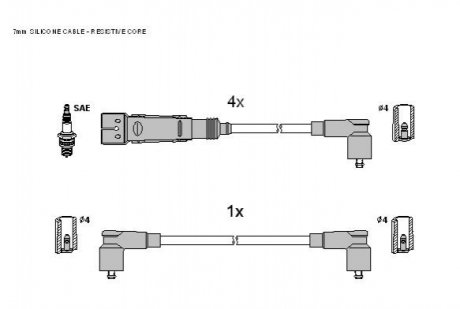 Комплект кабелiв запалювання STARLINE ZK 0362 (фото 1)