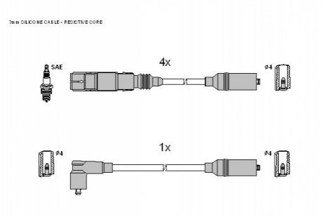 Комплект кабелiв запалювання ZK 0562