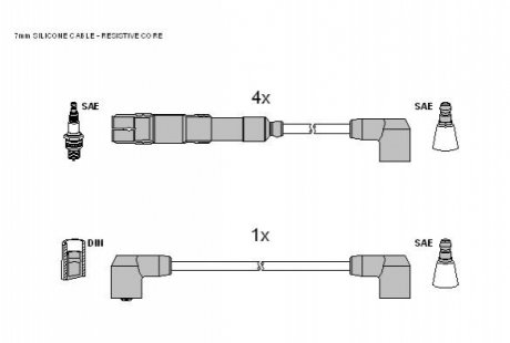 Комплект кабелiв запалювання STARLINE ZK 0602 (фото 1)