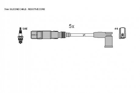 Комплект кабелiв запалювання STARLINE ZK 0722 (фото 1)
