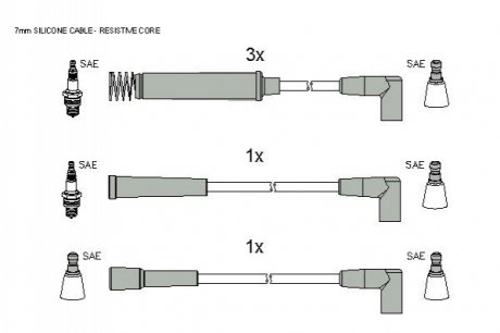 Комплект кабелiв запалювання ZK 1382