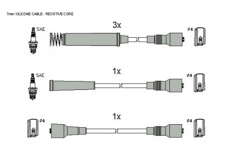 Комплект кабелiв запалювання STARLINE ZK 1542 (фото 1)
