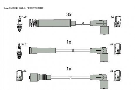 Комплект кабелiв запалювання ZK 2602