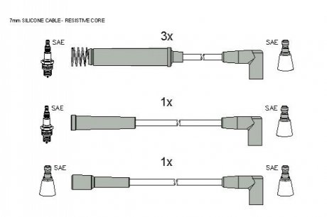 Комплект кабелiв запалювання STARLINE ZK 2782 (фото 1)
