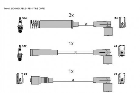 Комплект кабелiв запалювання STARLINE ZK 2792 (фото 1)
