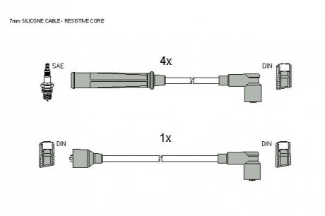 Комплект кабелiв запалювання STARLINE ZK 3194 (фото 1)