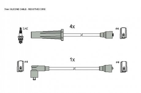 Комплект кабелiв запалювання ZK 4194