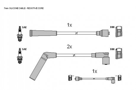 Комплект кабелiв запалювання STARLINE ZK 4322 (фото 1)
