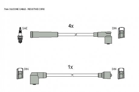 Комплект кабелiв запалювання STARLINE ZK 4732 (фото 1)
