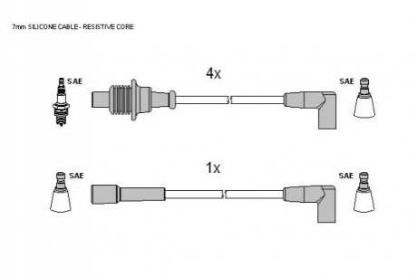 Комплект кабелiв запалювання ZK 4874
