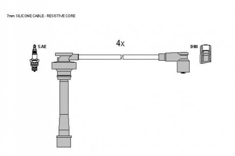 Комплект кабелiв запалювання STARLINE ZK 4932 (фото 1)