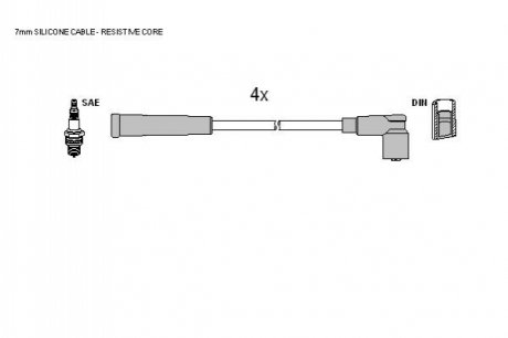 Комплект кабелiв запалювання STARLINE ZK 5182 (фото 1)