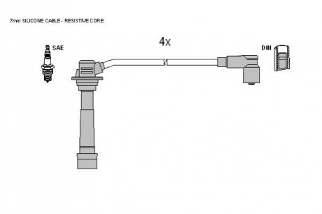 Комплект кабелiв запалювання STARLINE ZK 5462 (фото 1)