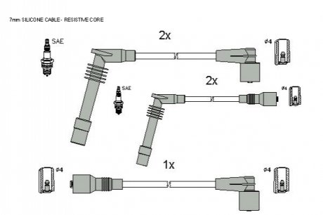 Комплект кабелiв запалювання ZK 5492